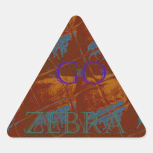Let's Go Zebra Safari Art Print/Graphic Triangle Sticker