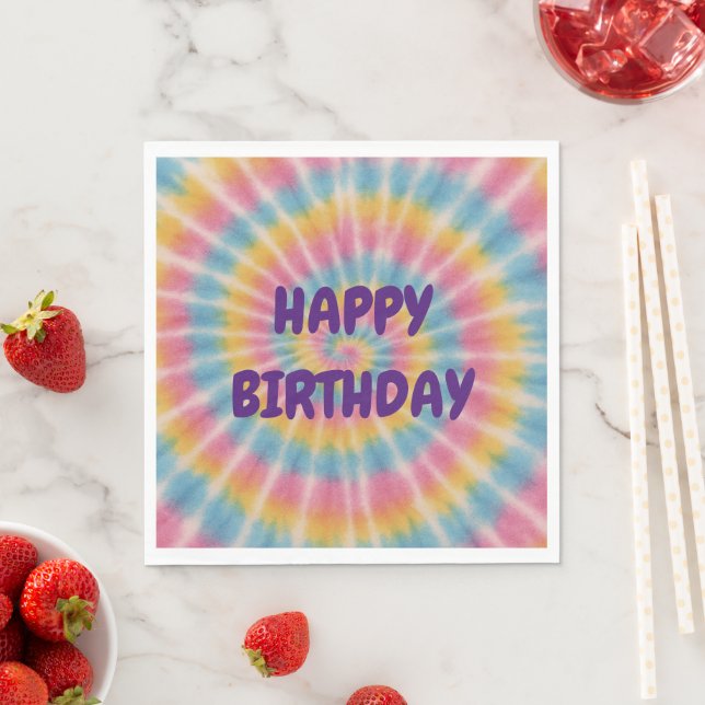 Let's Groove Tie Dye Happy Birthday Napkins (Insitu)