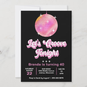 Lets Groove Tonight 70s Theme Any Age Birthday Invitation