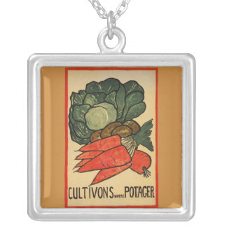 Let's Grow a Vegetable Garden Silver Plated Necklace
