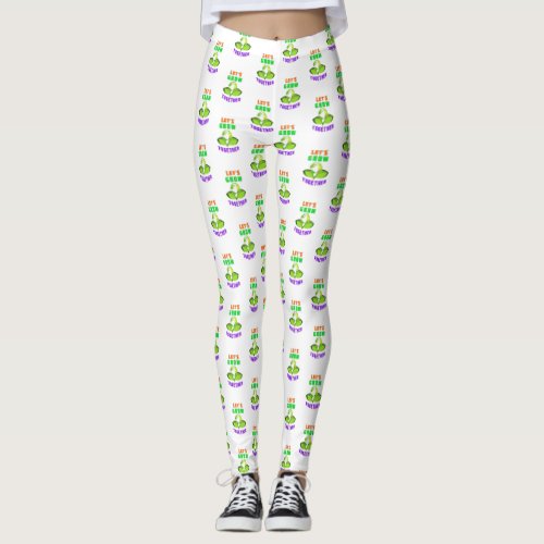 Lets Grow Together Save World Mother Earth Day Leggings
