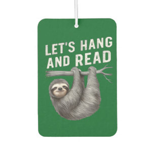 Let's Hang and Read Funny Book Reading Lovers Air Freshener
