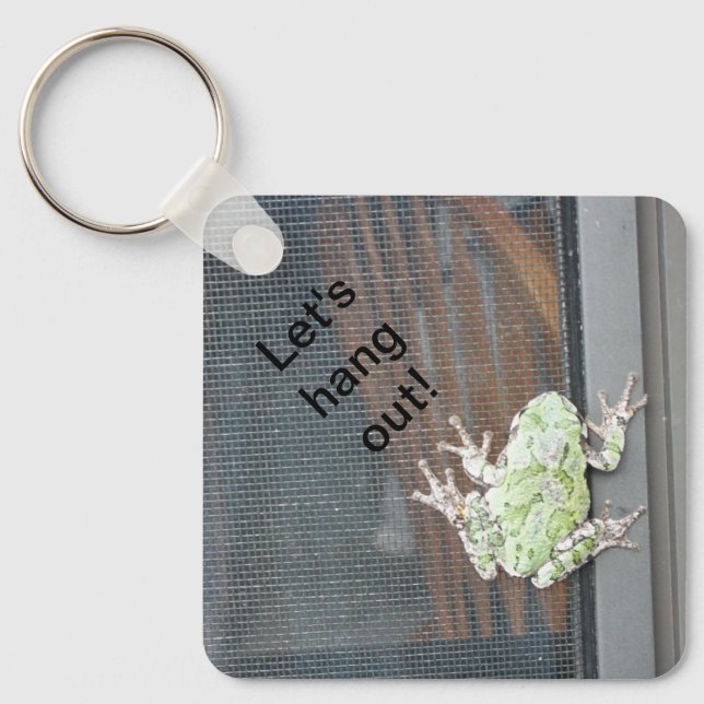 Let's Hang Out Aluminum Square Keychain (Front)