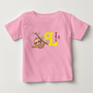 Let's Hang Out Cute Hanging Sloth Funny Baby T-Shirt