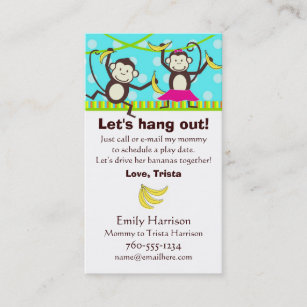Let's Hang Out, Monkey Play Date Cards