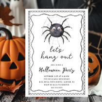 Let's Hang Out Spider Halloween Invitation