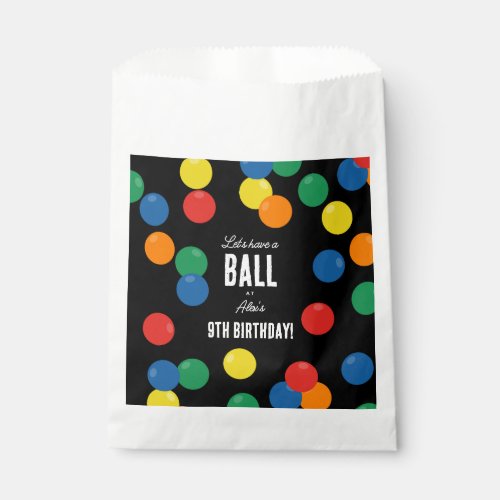 Lets Have a Ball Colorful Ball Birthday Party Favor Bag