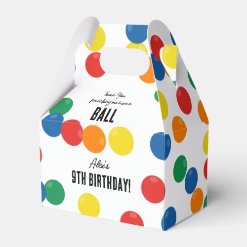 Lets Have a Ball Colorful Ball Birthday Party Favor Boxes