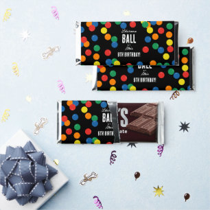 Let's Have a Ball Colorful Ball Birthday Party Hershey Bar Favors