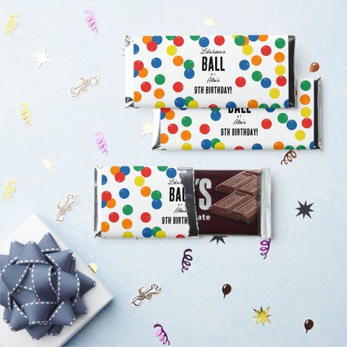 Lets Have a Ball Colorful Ball Birthday Party Hershey Bar Favors