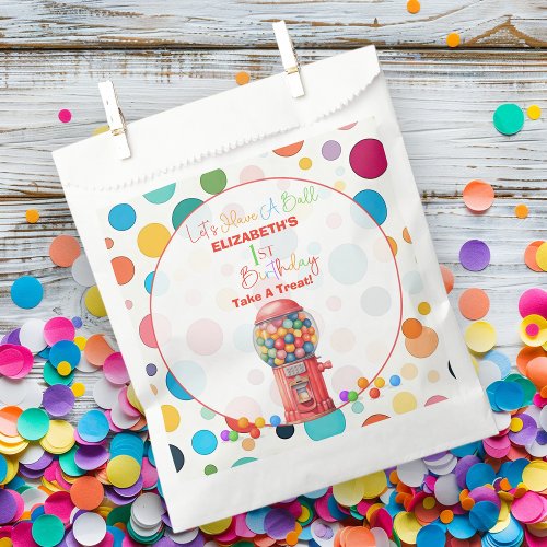 Lets Have A Ball _ Gumball 1st Birthday Favor Bag