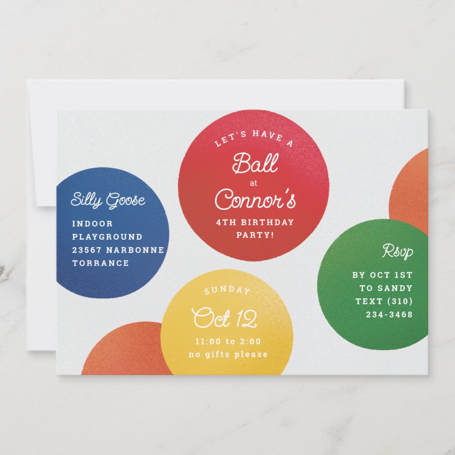 Let&#39;s Have a Ball Pit Playground Birthday                    Party Invitation