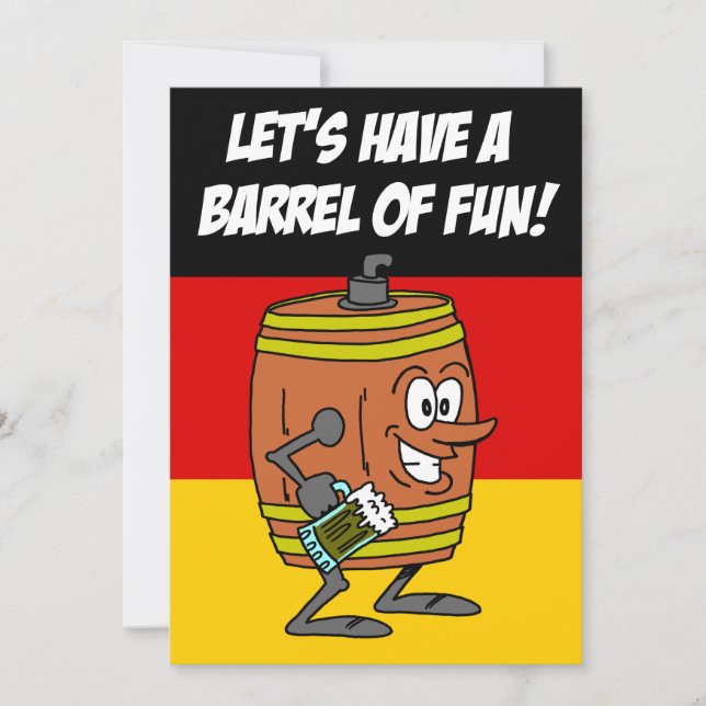 Let's Have  A Barrel Of Fun Oktoberfest Invite (Front)