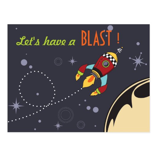 Let's have a Blast Birthday Invites Postcard | Zazzle