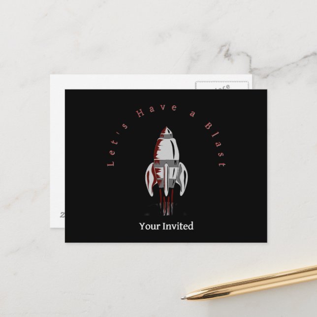 Let's Have a Blast Holiday Postcard (Front/Back In Situ)