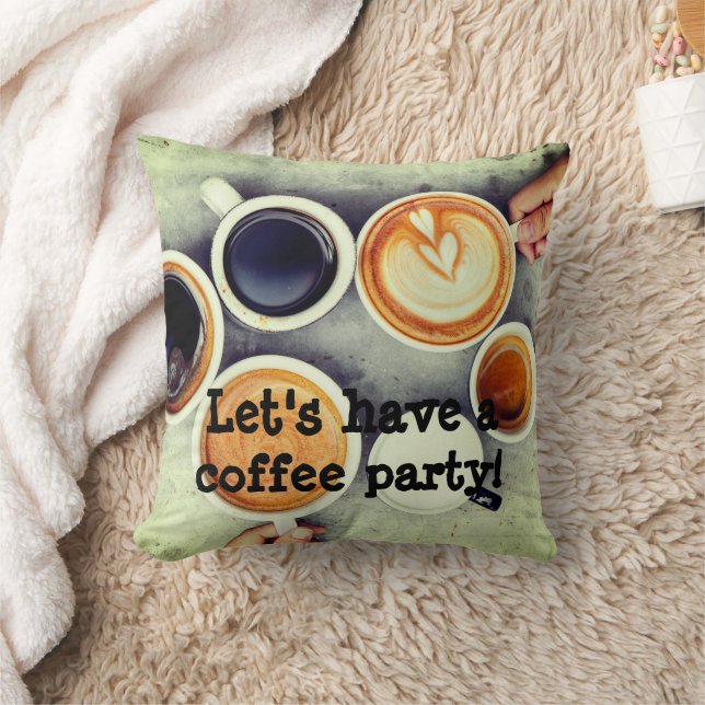 Let's have a coffee party pillow (Blanket)