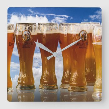 Let's Have A Cold One! It's 5 O'clock Somewhere! Square Wall Clock by RMJJournals at Zazzle