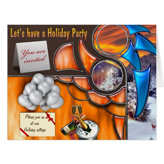 Let's have a Holliday Party Cards (Front Horizontal)