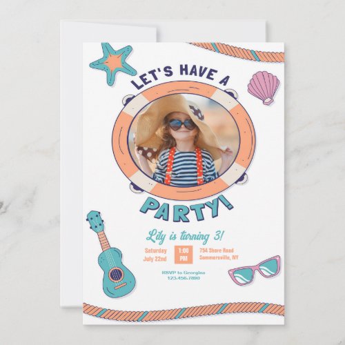 Lets Have A Party Photo Invitation