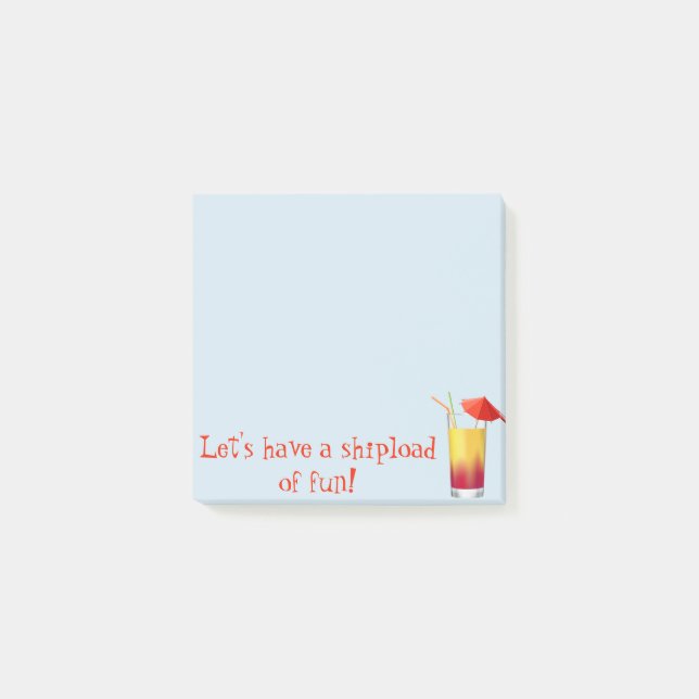 Let's Have a Shipload of Fun Cruise Cocktail Post-it Notes (Front)