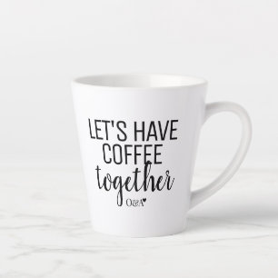 Let's Have Coffee Together Couple Monogram Black Latte Mug