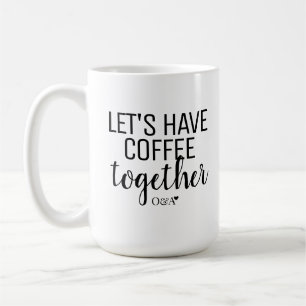 Let's Have Coffee Together Couple Monogram Black Mug