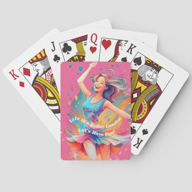 Let's Have Fun,Life a Roller Coaster Poker Cards (Back)