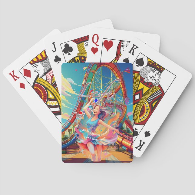 Let's Have Fun,Life a Roller Coaster Poker Cards (Back)