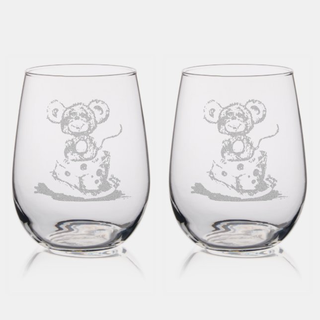 Let's have some Cheese with Wine Stemless Wine Glass (Glassware)