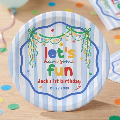 Let's have some Fun Boy Birthday Paper Plates