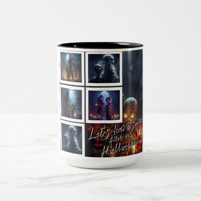 Let's have some fun on halloween Two-Tone coffee mug (Center)