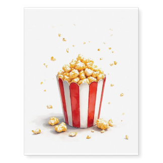 Let's have some popcorn  temporary tattoos