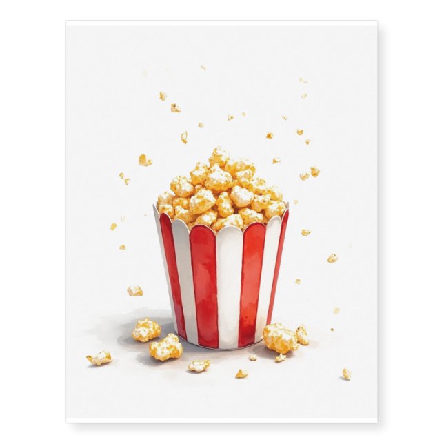 Let's have some popcorn  temporary tattoos (Front)