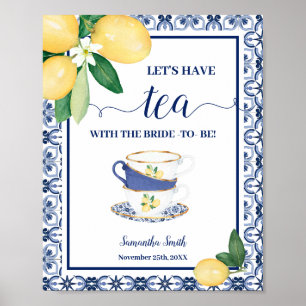 Let's Have Tea with Bride Mediterranean Shower Poster