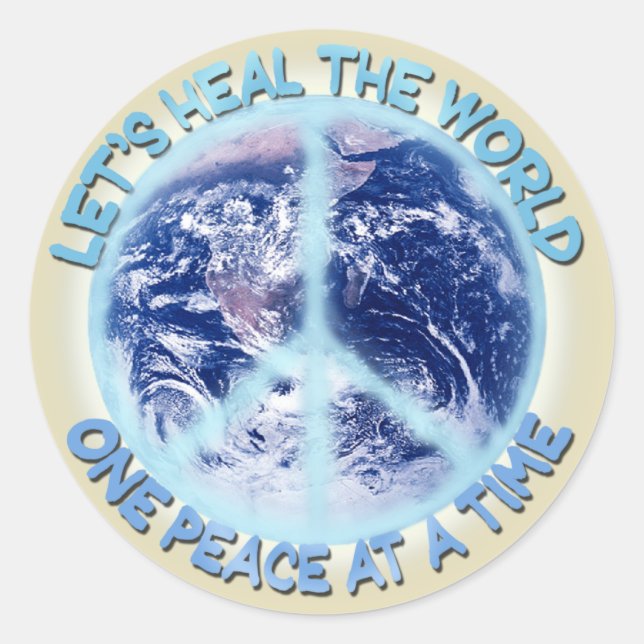 Let's heal the World Classic Round Sticker (Front)
