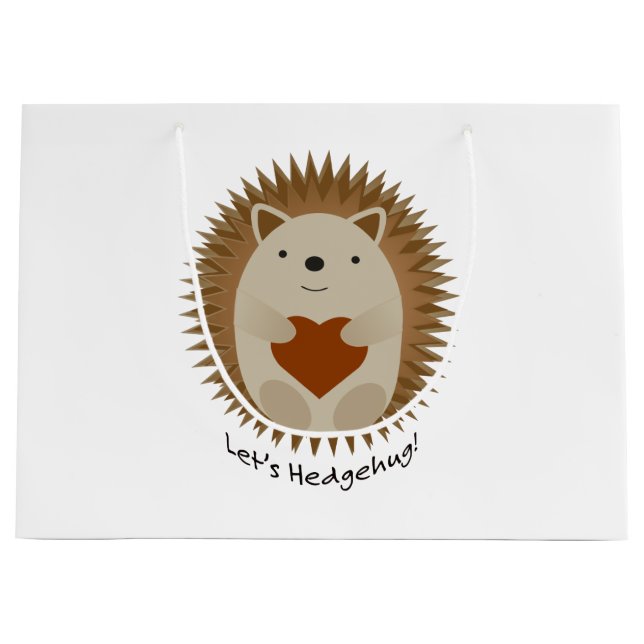 Lets Hedgehug Hegehog Large Gift Bag (Front)