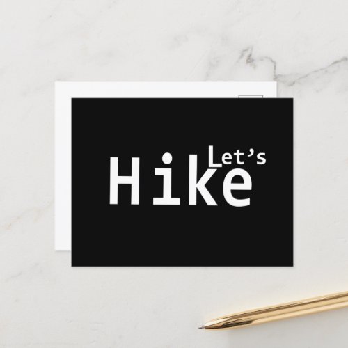 lets hike holiday postcard