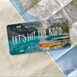 Let's Hit the Road | Wanderlust Nature License Plate<br><div class="desc">These license plates are perfect for any camping affiado! Add your custom wording to this design by using the "Edit this design template" boxes on the right hand side of the item, or click the blue "Customize it" button to arrange the text, change the fonts and colours and to also...</div>