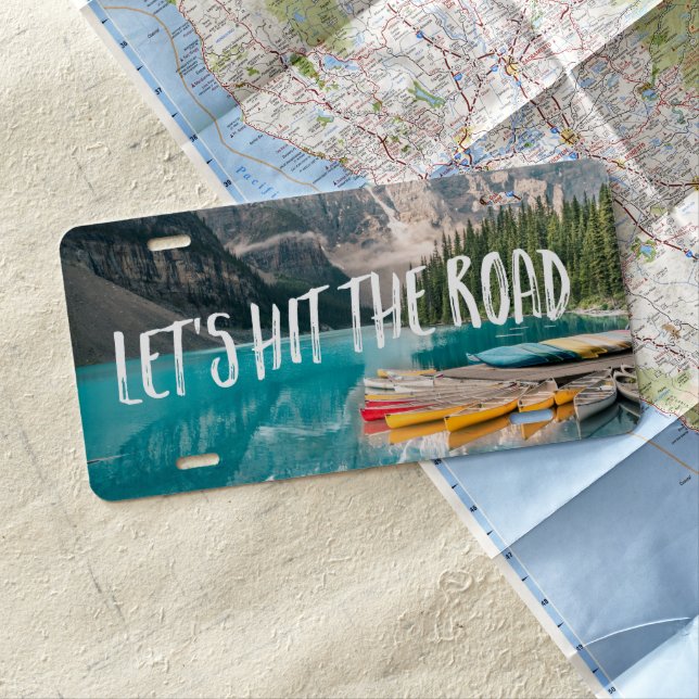 Let's Hit the Road | Wanderlust Nature License Plate (In Situ)