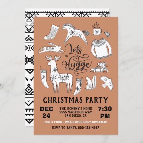 Lets Hygge Cozy Winter Christmas Party Invitation
