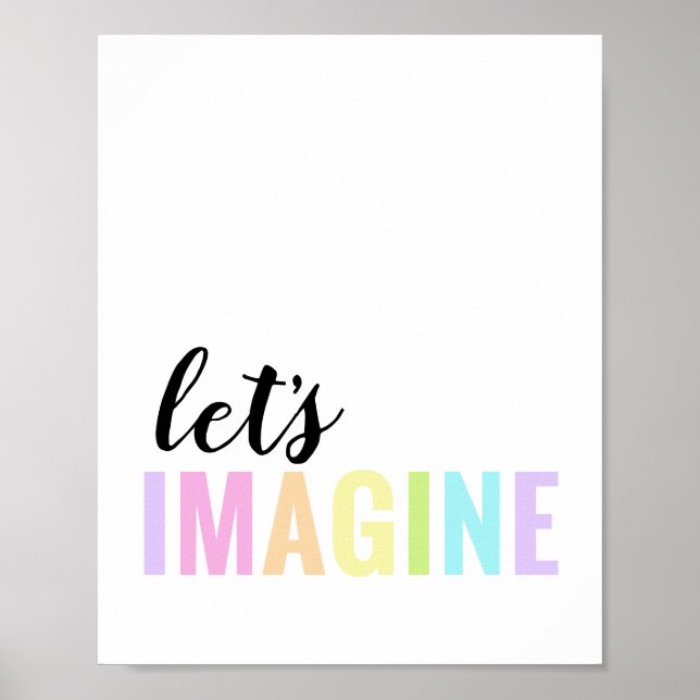 Let's Imagine Playroom Pastel Rainbow Poster (Front)