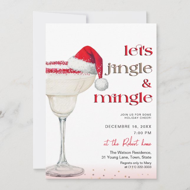 Let's jingle & mingle  Holiday party  Invitation (Front)