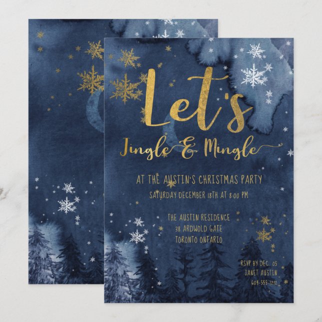 Let's Jingle & Mingle Holiday Party Invitation (Front/Back)