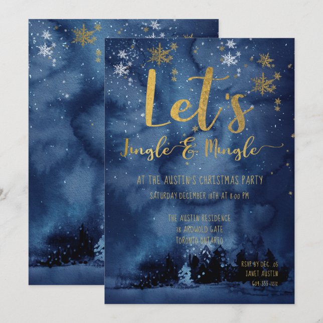 Let's Jingle & Mingle Holiday Party Invitation (Front/Back)