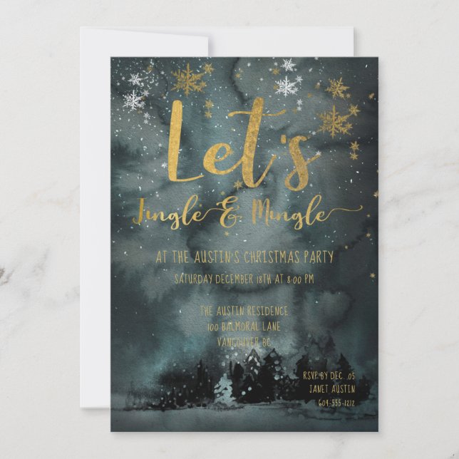 Let's Jingle & Mingle Holiday Party Invitation (Front)
