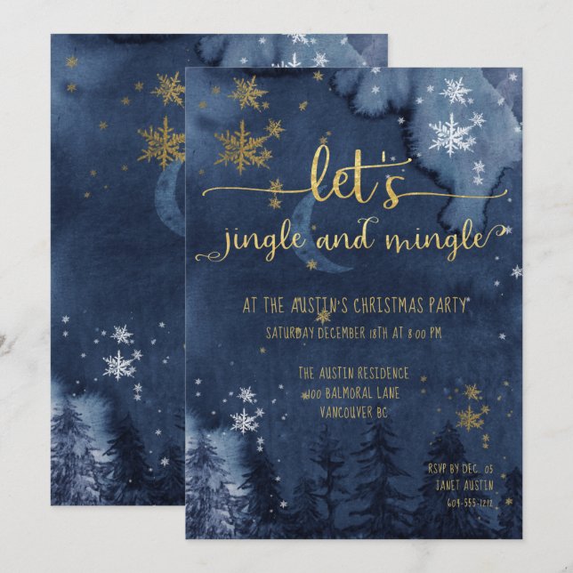 Let's Jingle & Mingle Holiday Party Invitation (Front/Back)
