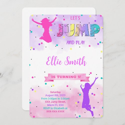 Lets Jump Birthday Invitation