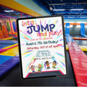 let's JUMP birthday party Invitation