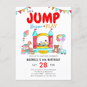 Let's Jump Bounce House Trampoline Park Birthday Postcard