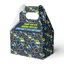 Let's Jump Bounce Neon Trampoline Park Birthday Favor Boxes